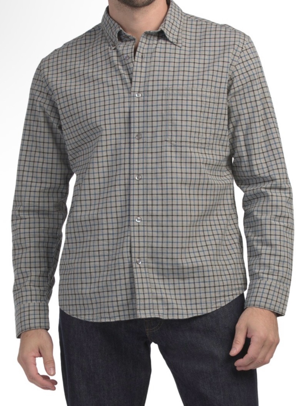 Nwt  Billy Reid CORDED PLAID TUSCUMBIA SHIRT black blue size small